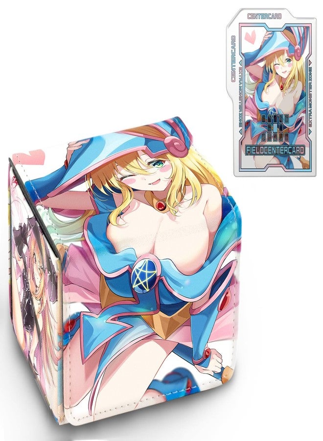sabermaster Card Deck Box Fits for YGO MTG,100+ Card Storage Box Trading Games PU Leather Storage Premium Deck Case (Magician Girl) - Image 1